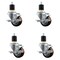 Service Caster 3'' SS Maroon Poly Swivel 1-7/8'' Expanding Stem Caster Set with Brake, 4PK SCC-SSEX20S314-PPUB-MRN-TLB-178-4 - alternate 1